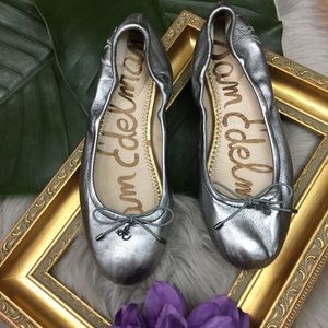 Sam Edelman Felicia metallic pewter ballet flats